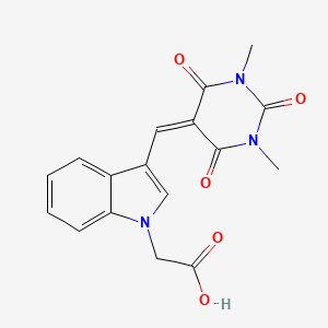 2-[3-[(1,3-dimethyl-2,4,6-trioxo-1,3-diazinan-5-ylidene)methyl]indol-1-yl]acetic Acid