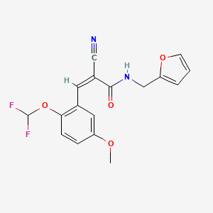 (Z)-2-cyano-3-[2-(difluoromethoxy)-5-methoxyphenyl]-N-(furan-2-ylmethyl)prop-2-enamide