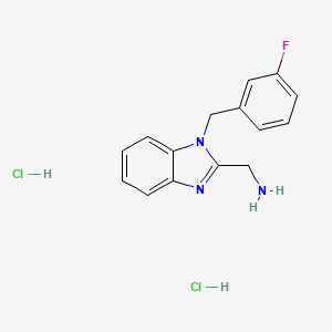 {1-[(3-fluorophenyl)methyl]-1H-1,3-benzodiazol-2-yl}methanamine dihydrochloride