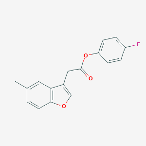 molecular formula C17H13FO3 B241365 4-Fluorophenyl (5-methyl-1-benzofuran-3-yl)acetate 