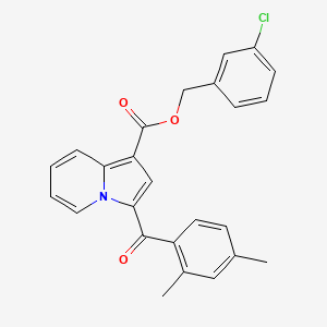 molecular formula C25H20ClNO3 B2413651 (3-Chlorophenyl)methyl 3-(2,4-dimethylbenzoyl)indolizine-1-carboxylate CAS No. 892291-55-3
