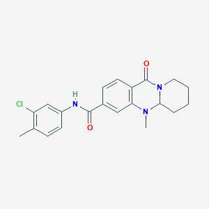molecular formula C21H22ClN3O2 B2413658 N-(3-chloro-4-methylphenyl)-5-methyl-11-oxo-5,6,7,8,9,11-hexahydro-5aH-pyrido[2,1-b]quinazoline-3-carboxamide CAS No. 1574626-54-2