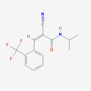 molecular formula C14H13F3N2O B2413665 (Z)-2-氰基-N-丙-2-基-3-[2-(三氟甲基)苯基]丙-2-烯酰胺 CAS No. 868232-06-8