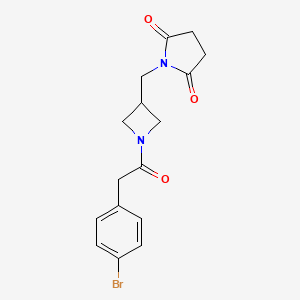 molecular formula C16H17BrN2O3 B2413674 1-({1-[2-(4-溴苯基)乙酰]氮杂环丁-3-基}甲基)吡咯烷-2,5-二酮 CAS No. 2097897-53-3