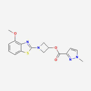 molecular formula C16H16N4O3S B2413687 1-(4-甲氧基苯并[d]噻唑-2-基)氮杂环丁-3-基 1-甲基-1H-吡唑-3-羧酸酯 CAS No. 1396626-54-2