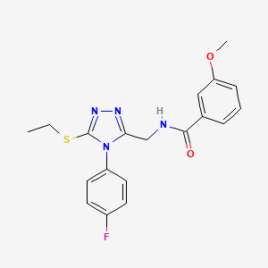 molecular formula C19H19FN4O2S B2413705 N-[[5-ethylsulfanyl-4-(4-fluorophenyl)-1,2,4-triazol-3-yl]methyl]-3-methoxybenzamide CAS No. 391919-14-5