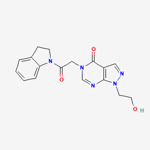 5-[2-(2,3-Dihydroindol-1-yl)-2-oxoethyl]-1-(2-hydroxyethyl)pyrazolo[3,4-d]pyrimidin-4-one