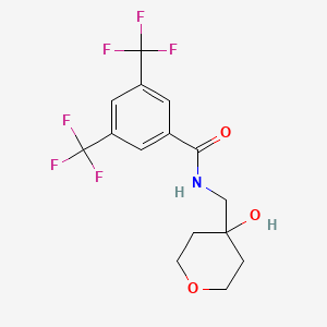 molecular formula C15H15F6NO3 B2413717 N-((4-hydroxytetrahydro-2H-pyran-4-yl)methyl)-3,5-bis(trifluoromethyl)benzamide CAS No. 1351647-14-7