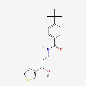 4-(tert-butyl)-N-(3-hydroxy-3-(thiophen-3-yl)propyl)benzamide