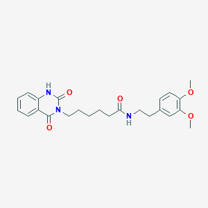 molecular formula C24H29N3O5 B2413722 N-[2-(3,4-dimethoxyphenyl)ethyl]-6-(2,4-dioxo-1H-quinazolin-3-yl)hexanamide CAS No. 933251-21-9