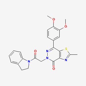 molecular formula C24H22N4O4S B2413726 7-(3,4-二甲氧基苯基)-5-(2-(吲哚-1-基)-2-氧代乙基)-2-甲基噻唑并[4,5-d]嘧啶-4(5H)-酮 CAS No. 953949-31-0