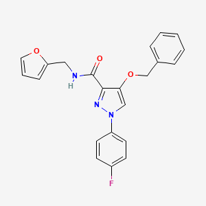 molecular formula C22H18FN3O3 B2413731 4-(benzyloxy)-1-(4-fluorophenyl)-N-(furan-2-ylmethyl)-1H-pyrazole-3-carboxamide CAS No. 1172421-10-1