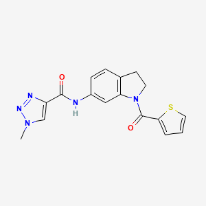 molecular formula C17H15N5O2S B2413733 1-methyl-N-(1-(thiophene-2-carbonyl)indolin-6-yl)-1H-1,2,3-triazole-4-carboxamide CAS No. 1448053-14-2