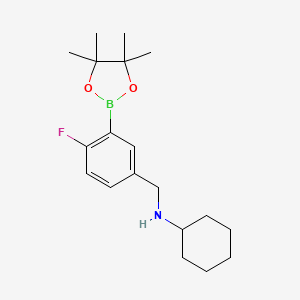 molecular formula C19H29BFNO2 B2413748 5-(N-Cyclohexylaminomethyl)-2-fluorophenylboronic acid, pinacol ester CAS No. 2096340-16-6