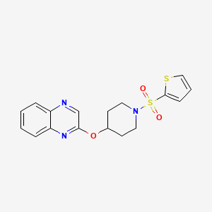 molecular formula C17H17N3O3S2 B2413749 2-((1-(Thiophen-2-ylsulfonyl)piperidin-4-yl)oxy)quinoxaline CAS No. 1704988-29-3