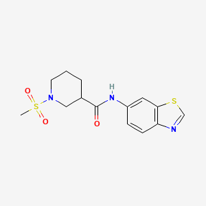 molecular formula C14H17N3O3S2 B2413752 N-(benzo[d]thiazol-6-yl)-1-(methylsulfonyl)piperidine-3-carboxamide CAS No. 1058189-45-9