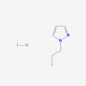 molecular formula C5H8I2N2 B2413758 1-(2-Iodoethyl)pyrazole;hydroiodide CAS No. 2253630-50-9