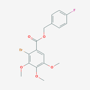 molecular formula C17H16BrFO5 B241376 4-Fluorobenzyl 2-bromo-3,4,5-trimethoxybenzoate 