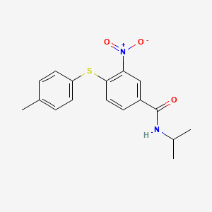 molecular formula C17H18N2O3S B2413761 N-isopropyl-4-[(4-methylphenyl)sulfanyl]-3-nitrobenzenecarboxamide CAS No. 303988-16-1