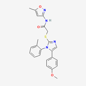 molecular formula C23H22N4O3S B2413766 2-((5-(4-methoxyphenyl)-1-(o-tolyl)-1H-imidazol-2-yl)thio)-N-(5-methylisoxazol-3-yl)acetamide CAS No. 1207045-89-3