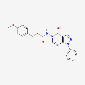 molecular formula C21H19N5O3 B2413773 3-(4-methoxyphenyl)-N-{4-oxo-1-phenyl-1H,4H,5H-pyrazolo[3,4-d]pyrimidin-5-yl}propanamide CAS No. 899966-50-8