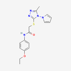 molecular formula C17H19N5O2S B2413774 N-(4-ethoxyphenyl)-2-[(5-methyl-4-pyrrol-1-yl-1,2,4-triazol-3-yl)sulfanyl]acetamide CAS No. 896286-68-3