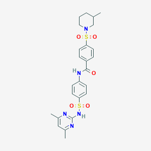 N-(4-(N-(4,6-dimethylpyrimidin-2-yl)sulfamoyl)phenyl)-4-((3-methylpiperidin-1-yl)sulfonyl)benzamide