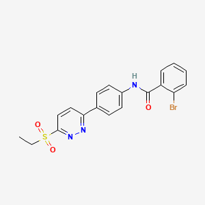 molecular formula C19H16BrN3O3S B2413781 2-溴-N-(4-(6-(乙基磺酰基)吡啶嗪-3-基)苯基)苯甲酰胺 CAS No. 921544-50-5