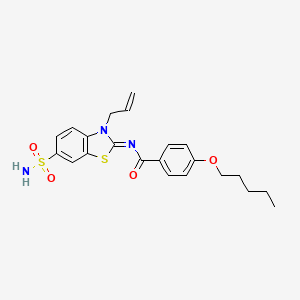 (Z)-N-(3-allyl-6-sulfamoylbenzo[d]thiazol-2(3H)-ylidene)-4-(pentyloxy)benzamide