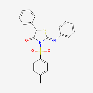 molecular formula C22H18N2O3S2 B2413788 (Z)-5-苯基-2-(苯基亚胺)-3-对甲苯磺酰噻唑啉-4-酮 CAS No. 1164505-21-8