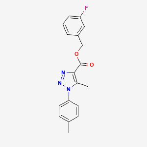 molecular formula C18H16FN3O2 B2413793 3-fluorobenzyl 5-methyl-1-(p-tolyl)-1H-1,2,3-triazole-4-carboxylate CAS No. 946214-82-0