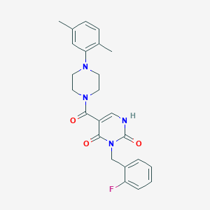 molecular formula C24H25FN4O3 B2413797 5-(4-(2,5-dimethylphenyl)piperazine-1-carbonyl)-3-(2-fluorobenzyl)pyrimidine-2,4(1H,3H)-dione CAS No. 1421585-51-4