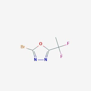 molecular formula C4H3BrF2N2O B2413803 2-溴-5-(1,1-二氟乙基)-1,3,4-恶二唑 CAS No. 1869862-74-7