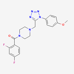 molecular formula C20H20F2N6O2 B2413805 (2,4-difluorophenyl)(4-((1-(4-methoxyphenyl)-1H-tetrazol-5-yl)methyl)piperazin-1-yl)methanone CAS No. 1040679-24-0