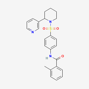 molecular formula C24H25N3O3S B2413809 2-甲基-N-(4-((2-(吡啶-3-基)哌啶-1-基)磺酰基)苯基)苯甲酰胺 CAS No. 393834-44-1