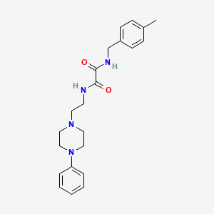 molecular formula C22H28N4O2 B2413811 N1-(4-methylbenzyl)-N2-(2-(4-phenylpiperazin-1-yl)ethyl)oxalamide CAS No. 1049468-65-6