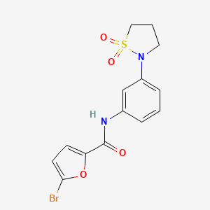 molecular formula C14H13BrN2O4S B2413812 5-bromo-N-[3-(1,1-dioxidoisothiazolidin-2-yl)phenyl]-2-furamide CAS No. 946215-90-3