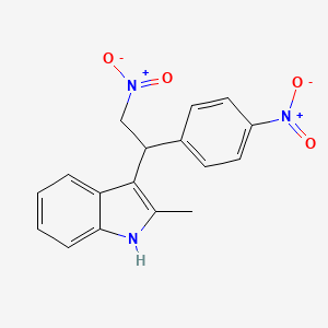 molecular formula C17H15N3O4 B2413813 2-methyl-3-[2-nitro-1-(4-nitrophenyl)ethyl]-1H-indole CAS No. 301313-24-6