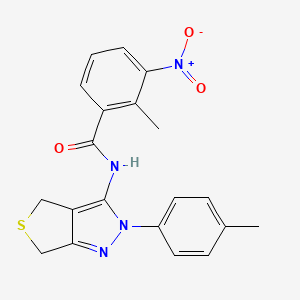 2-methyl-N-[2-(4-methylphenyl)-4,6-dihydrothieno[3,4-c]pyrazol-3-yl]-3-nitrobenzamide