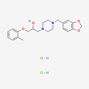 molecular formula C22H30Cl2N2O4 B2413830 1-(4-(Benzo[d][1,3]dioxol-5-ylmethyl)piperazin-1-yl)-3-(o-tolyloxy)propan-2-ol dihydrochloride CAS No. 1052510-25-4