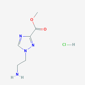 molecular formula C6H11ClN4O2 B2413838 Methyl 1-(2-aminoethyl)-1,2,4-triazole-3-carboxylate;hydrochloride CAS No. 2470435-84-6