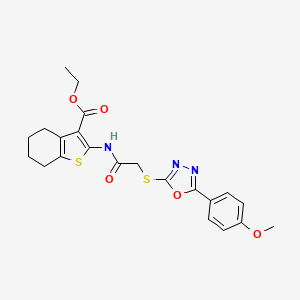Ethyl 2-(2-((5-(4-methoxyphenyl)-1,3,4-oxadiazol-2-yl)thio)acetamido)-4,5,6,7-tetrahydrobenzo[b]thiophene-3-carboxylate