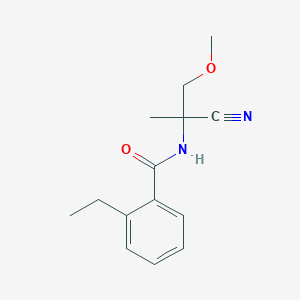 molecular formula C14H18N2O2 B2413843 N-(1-cyano-2-methoxy-1-methylethyl)-2-ethylbenzamide CAS No. 1797800-80-6