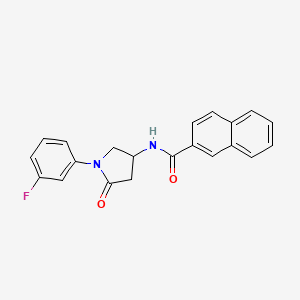 molecular formula C21H17FN2O2 B2413854 N-(1-(3-fluorophenyl)-5-oxopyrrolidin-3-yl)-2-naphthamide CAS No. 896290-11-2