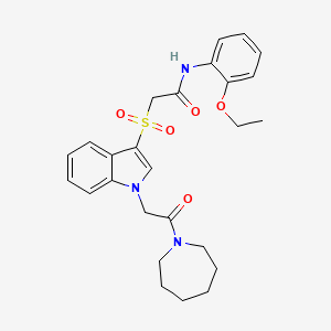 2-((1-(2-(azepan-1-yl)-2-oxoethyl)-1H-indol-3-yl)sulfonyl)-N-(2-ethoxyphenyl)acetamide