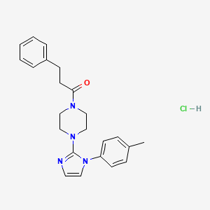 3-phenyl-1-(4-(1-(p-tolyl)-1H-imidazol-2-yl)piperazin-1-yl)propan-1-one hydrochloride