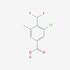 molecular formula C9H7ClF2O2 B2413869 3-Chloro-4-(difluoromethyl)-5-methylbenzoic acid CAS No. 2248288-95-9