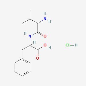 molecular formula C14H21ClN2O3 B2413874 盐酸2-(2-氨基-3-甲基丁酰胺)-3-苯基丙酸 CAS No. 128090-87-9