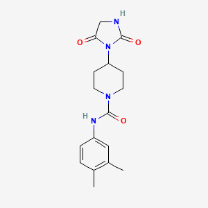 molecular formula C17H22N4O3 B2413876 N-(3,4-dimethylphenyl)-4-(2,5-dioxoimidazolidin-1-yl)piperidine-1-carboxamide CAS No. 2034358-85-3
