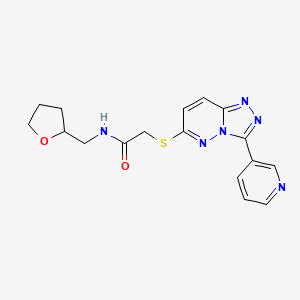 molecular formula C17H18N6O2S B2413877 N-(2-oxolanylmethyl)-2-[[3-(3-pyridinyl)-[1,2,4]triazolo[4,3-b]pyridazin-6-yl]thio]acetamide CAS No. 868968-98-3